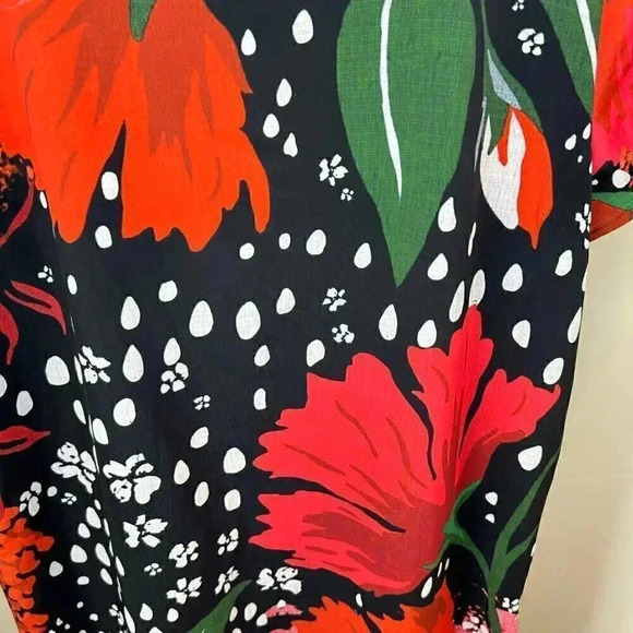 2/$30 MINKPINK Size Large Tropical Floral Print Dress Short Sleeve - Picture 3 of 5